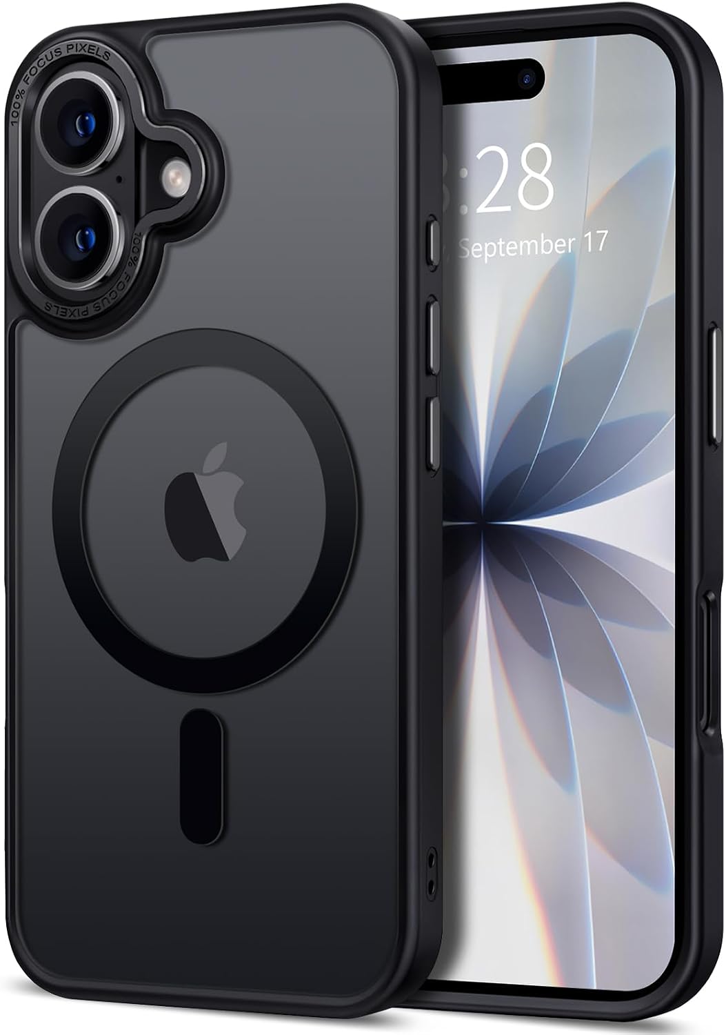 Cases-iPhone 17, Magnetic Translucent Matte, Shockproof Bumper Hard Protective (Black & Clear)