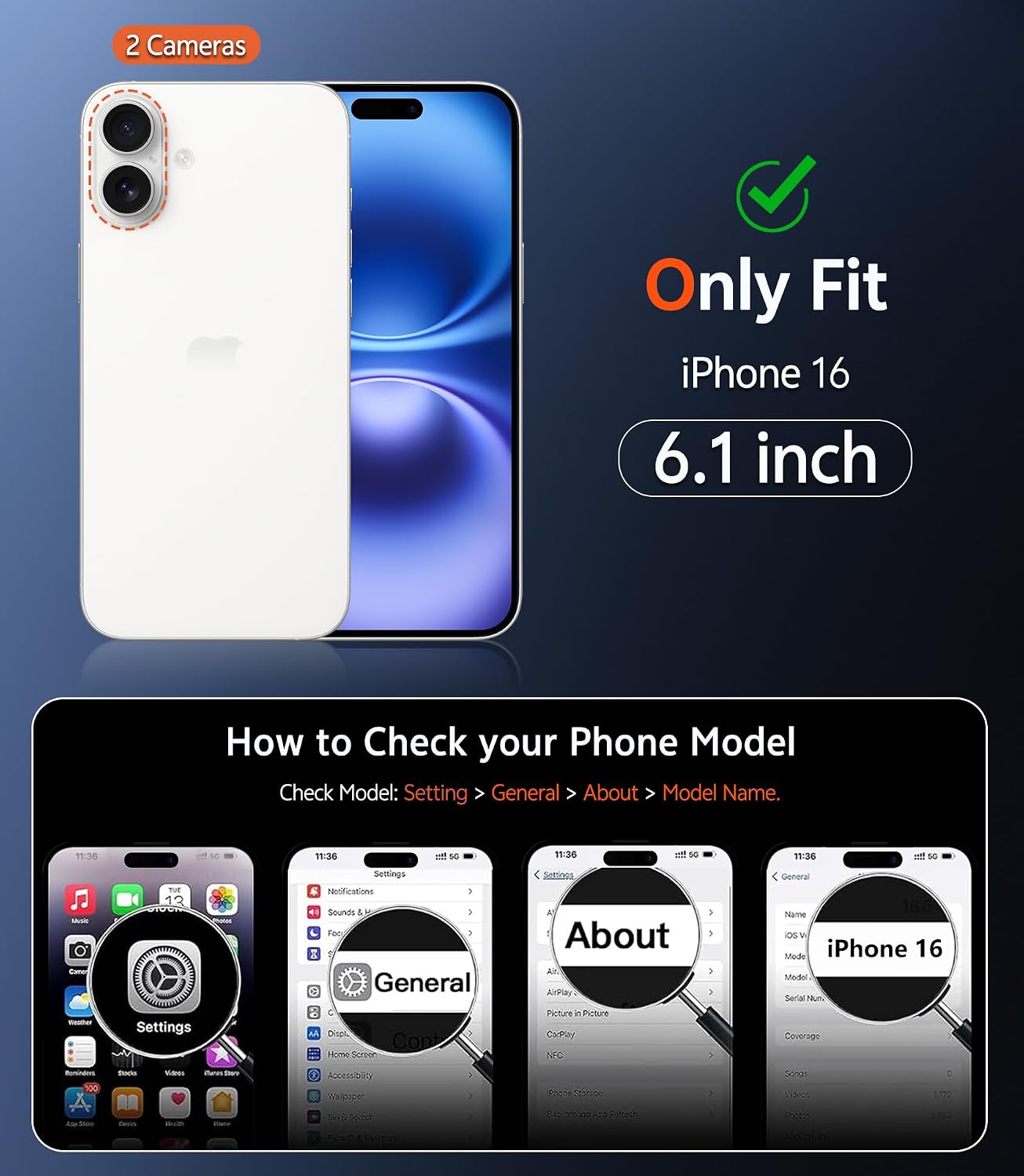 Cases-iPhone 16 Phone, Military Grade Drop Protection, Slim Magnetic, Shockproof Bumper, Transparent Cell Cover