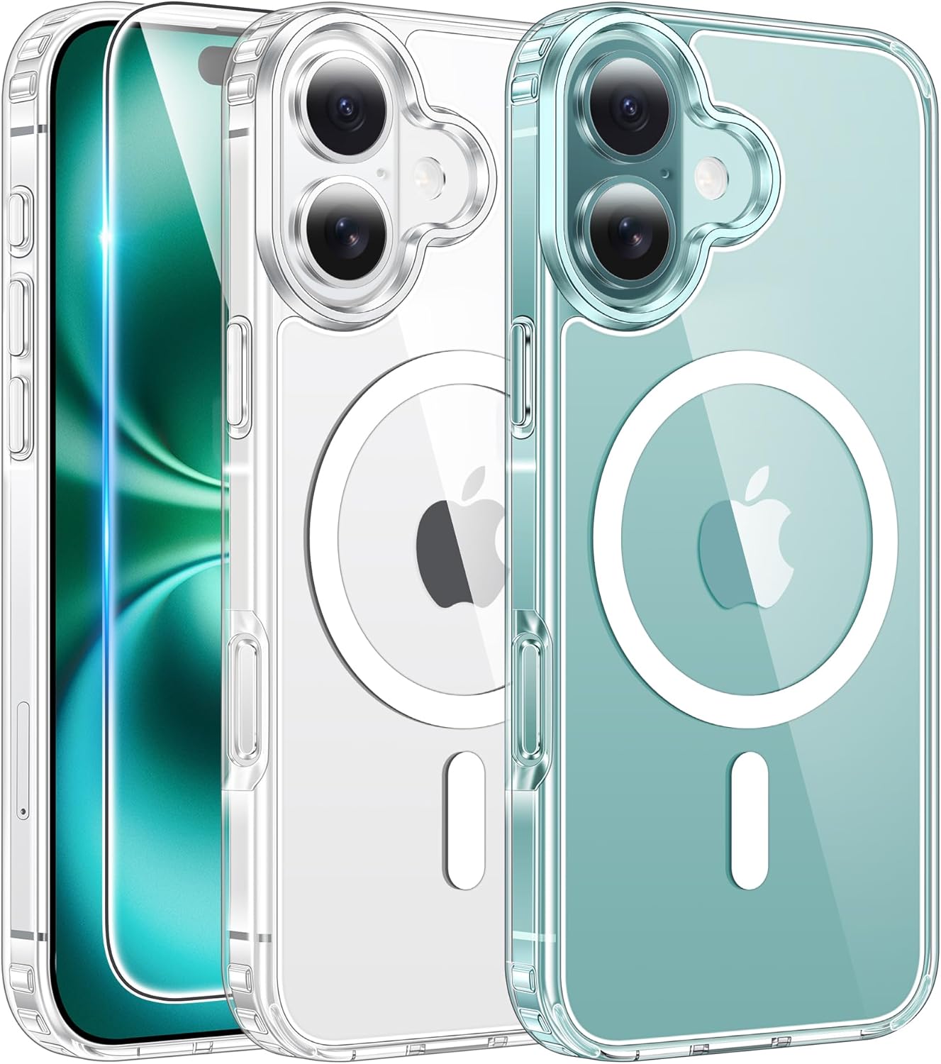 Cases-iPhone 16 Phone, Military Grade Drop Protection, Slim Magnetic, Shockproof Bumper, Transparent Cell Cover