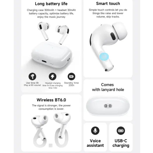 Support dynamic Heart Rate and Blood Oxygen saturation detection Usage Time 4Hours Bluetooth 6.0 Siri