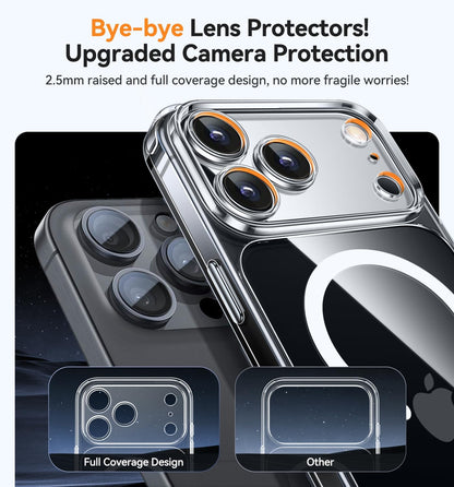 Cases-iPhone 17 Pro, Full Camera Protection, Military-Grade Protection, Scratch Resistant, Slim Fit (Black & Clear)