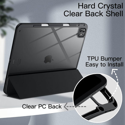 Case for iPad Pro 13-Inch M5/M4 (2025/2024) with Pencil Holder (Black, Grey)