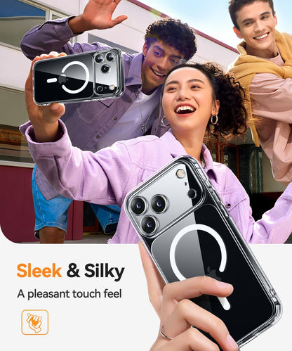 Cases-iPhone 17 Pro, Full Camera Protection, Military-Grade Protection, Scratch Resistant, Slim Fit (Black & Clear)