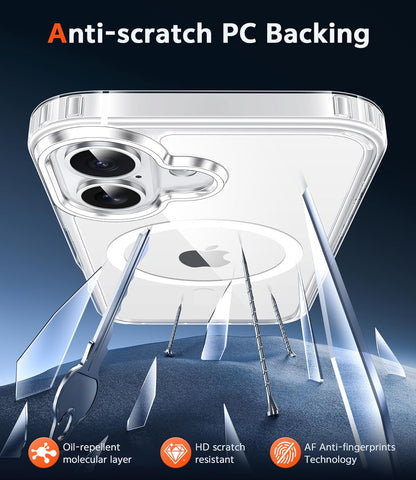 Cases-iPhone 16 Phone, Military Grade Drop Protection, Slim Magnetic, Shockproof Bumper, Transparent Cell Cover